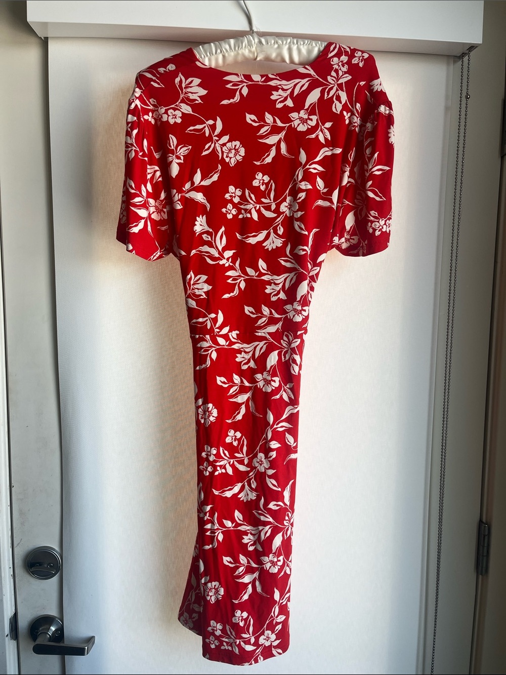 Women’s Red Floral Short-Sleeve Midi Dress by Hobbs